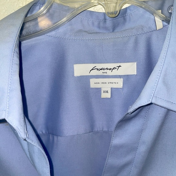 Foxcroft Non Iron Stretch XXL Light Blue Women's Button-Up Shirt - Picture 6 of 6